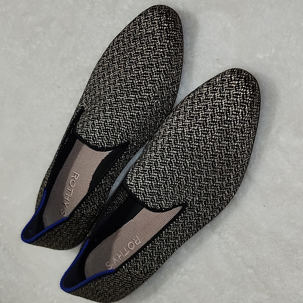 Rothy's The Almond Loafers shoes in the Sparkle Herringbone color Sz 8W - Picture 7 of 16